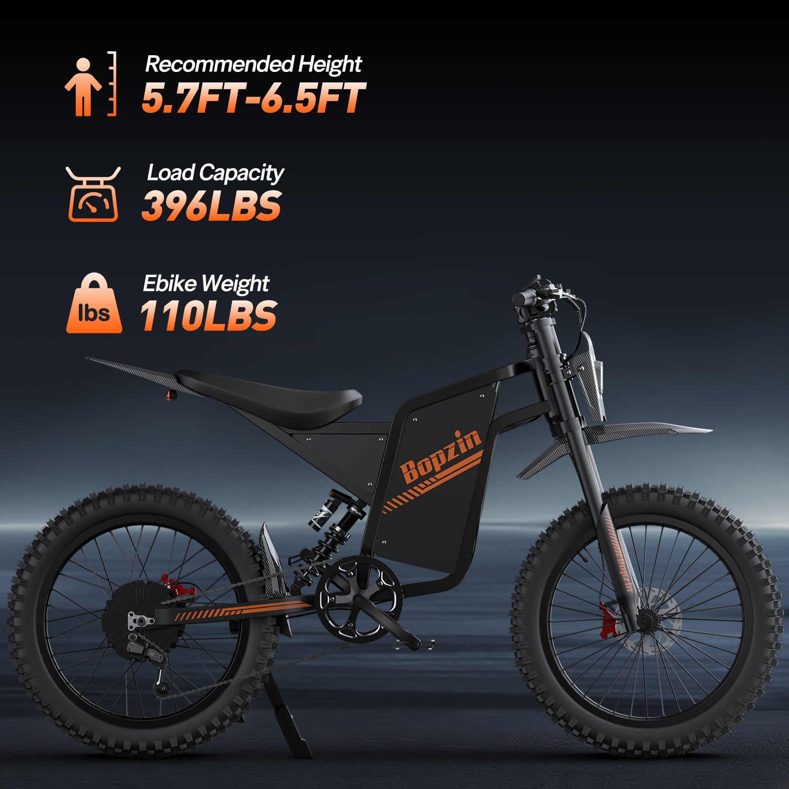 Bopzin Q8 60V 2000W Fat Tire Electric Motorcycle