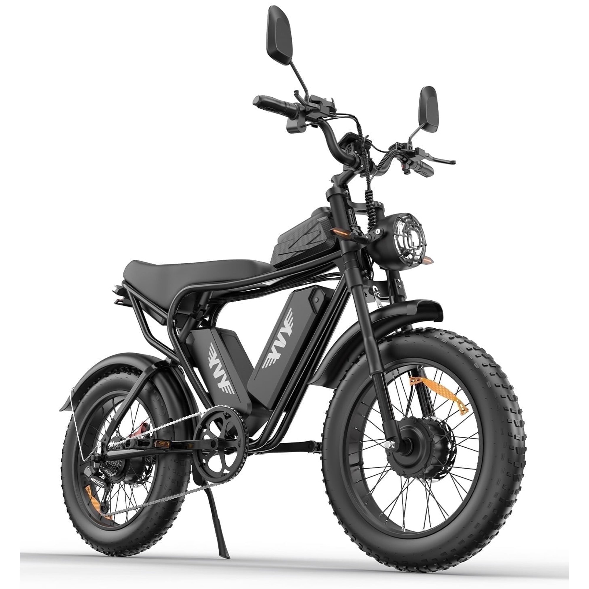 Electric Bike for Adults Peak 3000W, 52V 40Ah Dual Battery Electric Bicycle,75-180 Miles, 20'' Fat Tire 7 Speed E-Mountain Bike