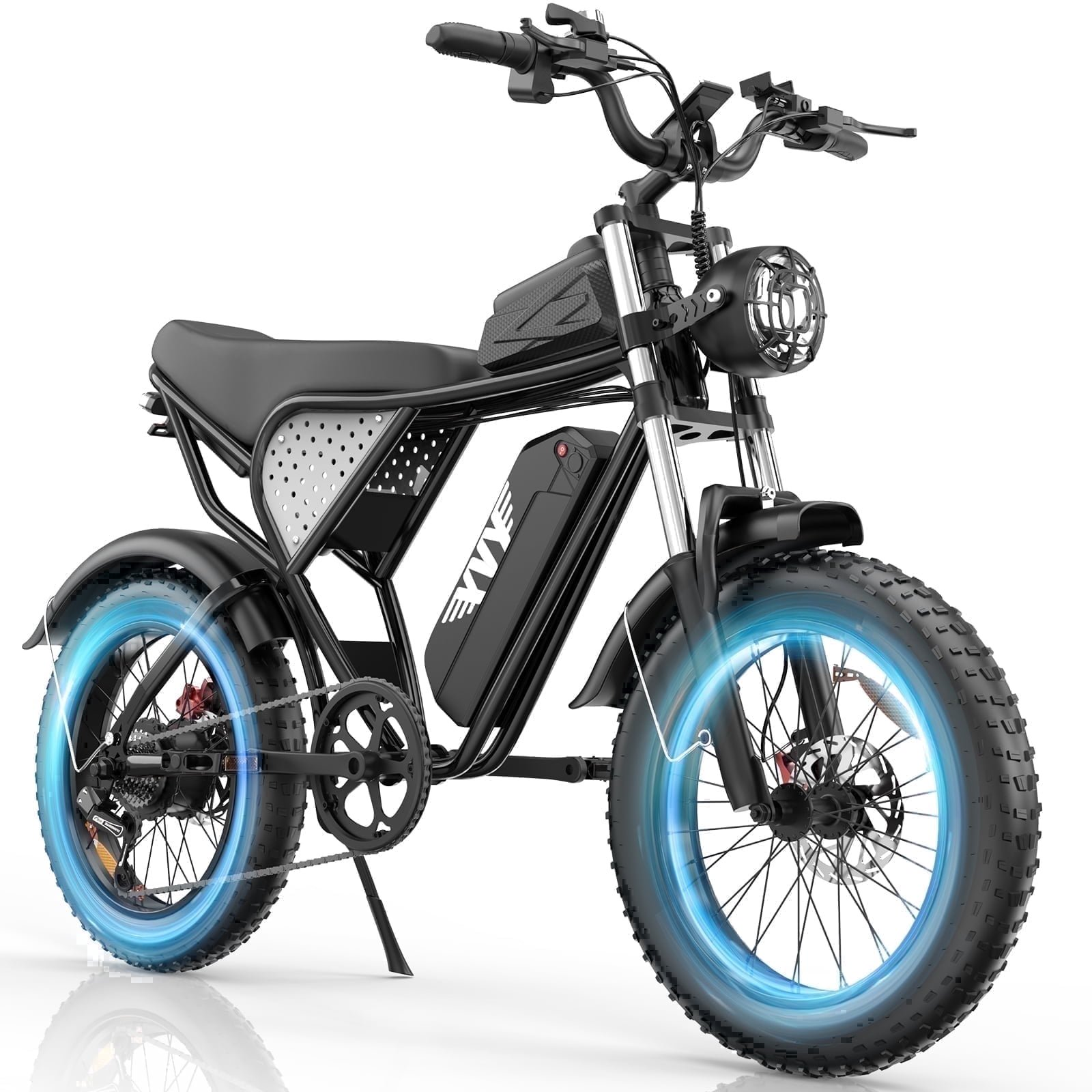 Electric Bike for Adults Peak 1500W, 28MPH, 48V 20Ah Removable Battery Mountain Bike, 30-80 Miles Full Suspension, 20" Fat Tire Electric Bicycle