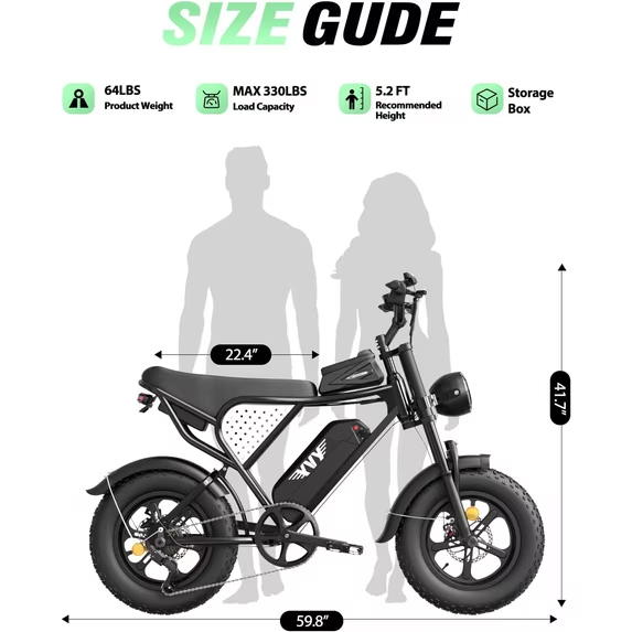 Electric Bike for Adults,750W,Max28Mph & 80 Miles Electric Bicycle,48V 25Ah Disc Brakes 16"Fat Tire E-Bike TUV Rheinland Certified