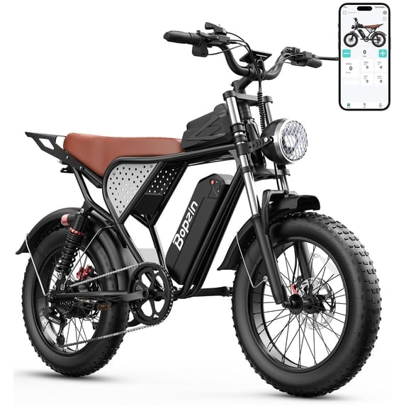 750W 20Mph E-Bike for Adult, 48V 25Ah,20" Fat Tires Electric Bike, Disc Brakes,Anti-Theft Alert,cTUVus Certified,Class 2
