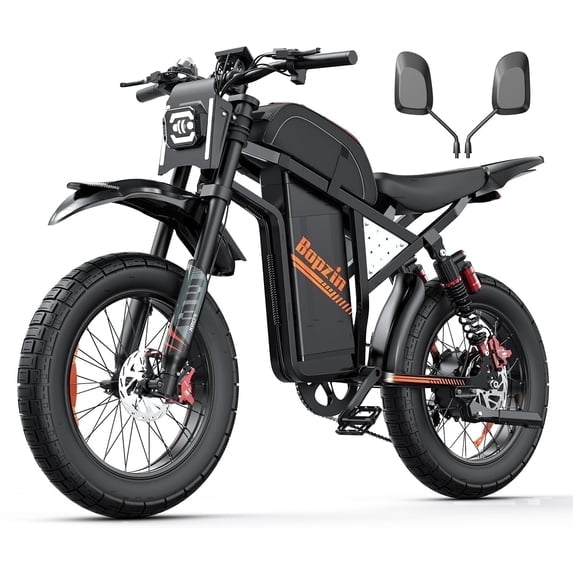 Peak 3000W 45Mph Electric Dirt Bike for Adults, 60V 35Ah, 20"Fat Tire E-Dirt Bike for Snow,Beach TUV Rheinland Certified,Disc Brakes