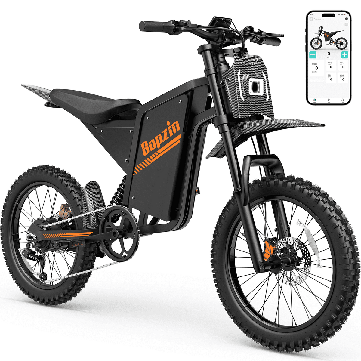 Peak 3000W 37Mph Electric Dirt Bike for Adults,52V 25Ah 37-100Mi 20" Off Road Tire Dirt Bike Snow, Mountain,Beach,cTUVus Certified