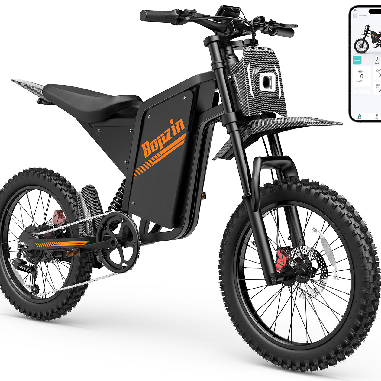 Bopzin Q8MINI 3000W 60V25AH Tires Fat Tire Ebike