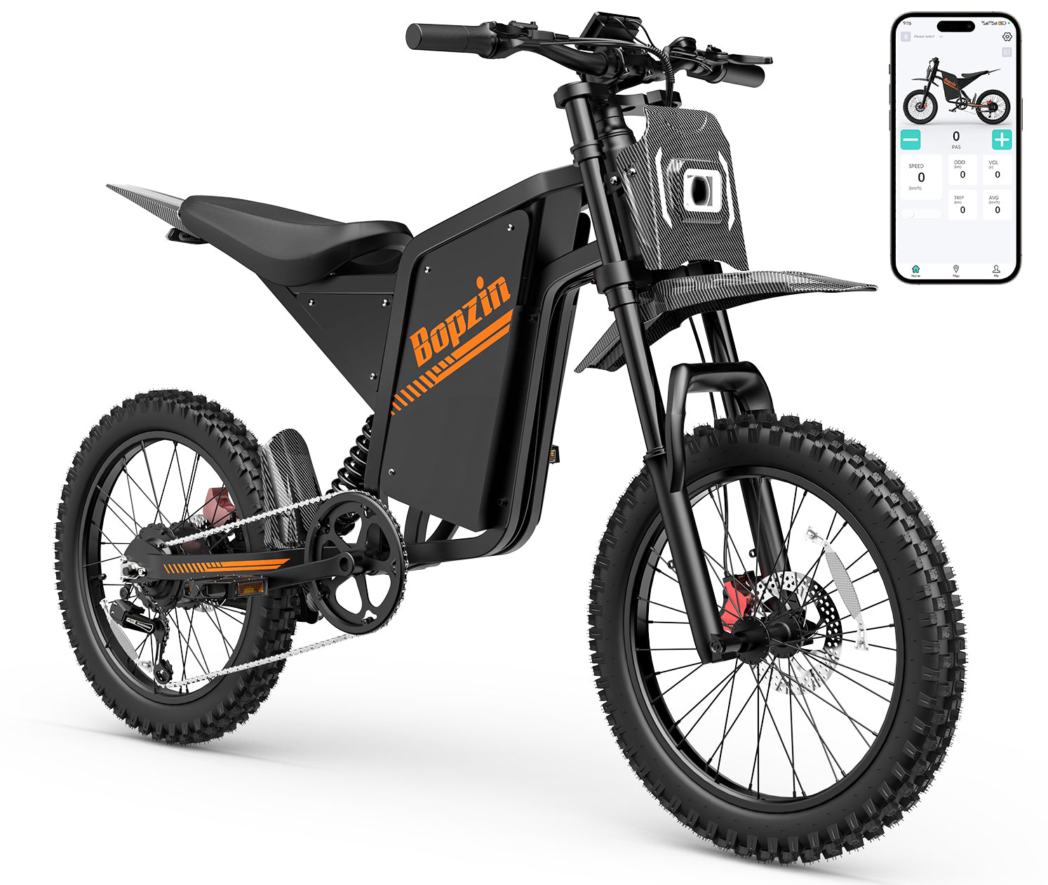 Bopzin Q8MINI 3000W 60V25AH Tires Fat Tire Ebike