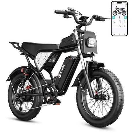 750W 20Mph E-Bike for Adults,48V/25Ah 20" Fat Tire Electric Bicycle,App Mountain Bike Disc Brakes,cTUVus Certified,Class 2