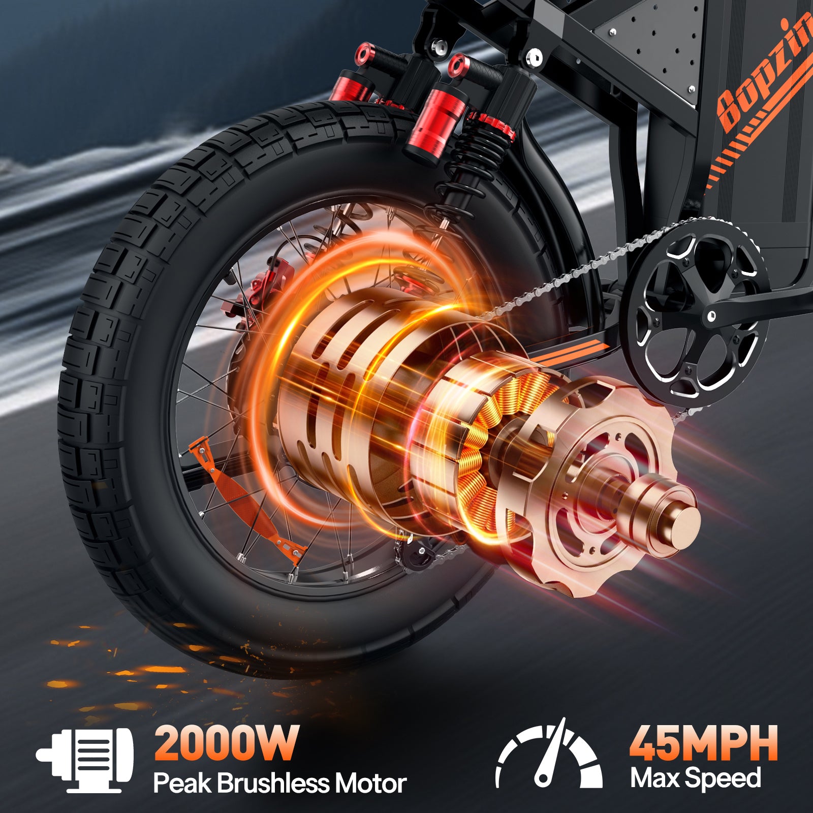 Bomes Electric 2ch歪み　Sir Gains-A-Lot Bopzin M2000 60V Fat Tire Electric Motorcycle