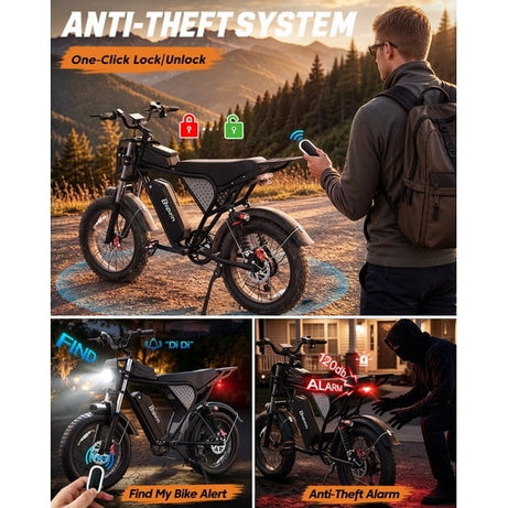 750W 20Mph E-Bike for Adults,48V/25Ah 20" Fat Tire Electric Bicycle,App Mountain Bike Disc Brakes,cTUVus Certified,Class 2