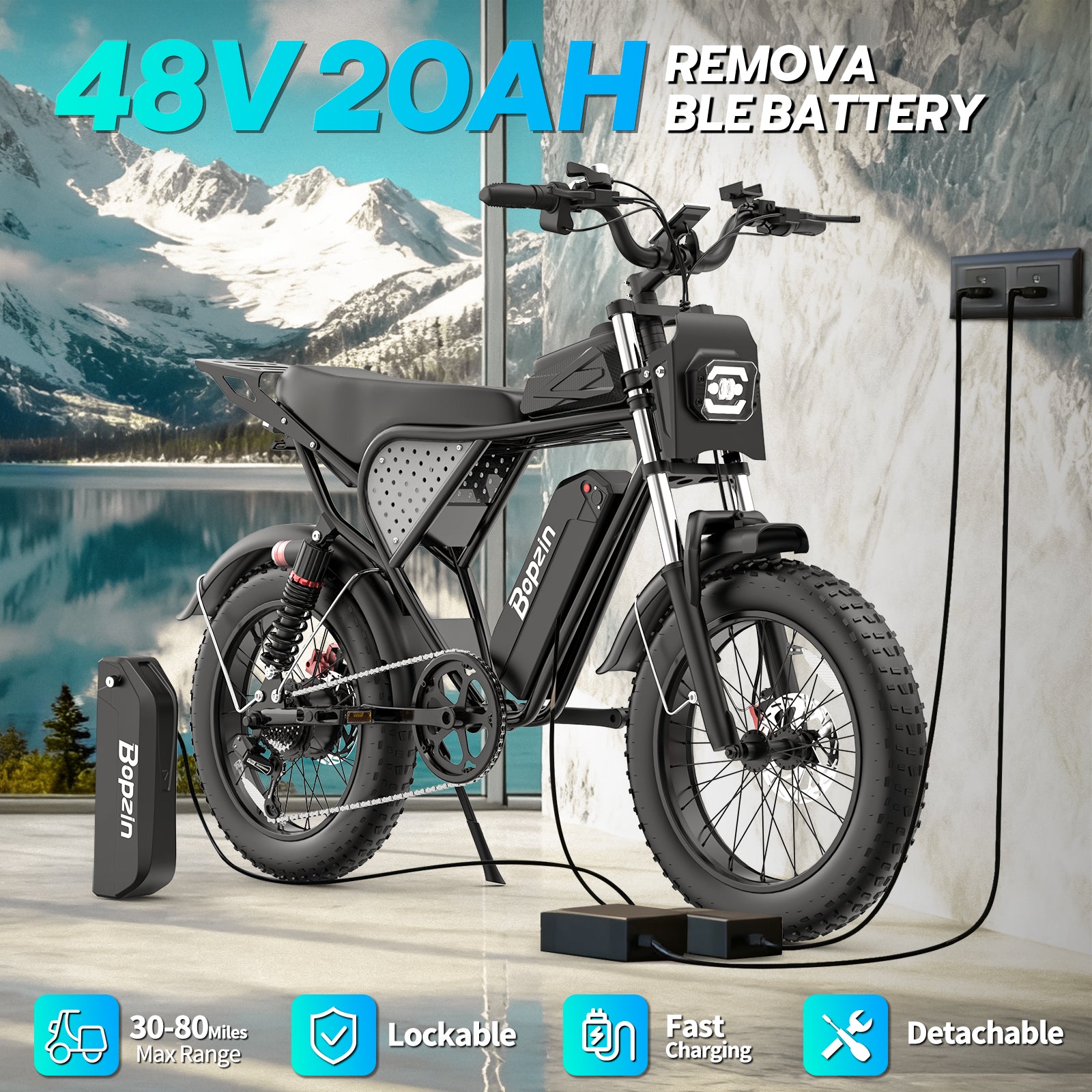 Bopzin C21 1500W Fat Tire Electric Mountain Motorcycles
