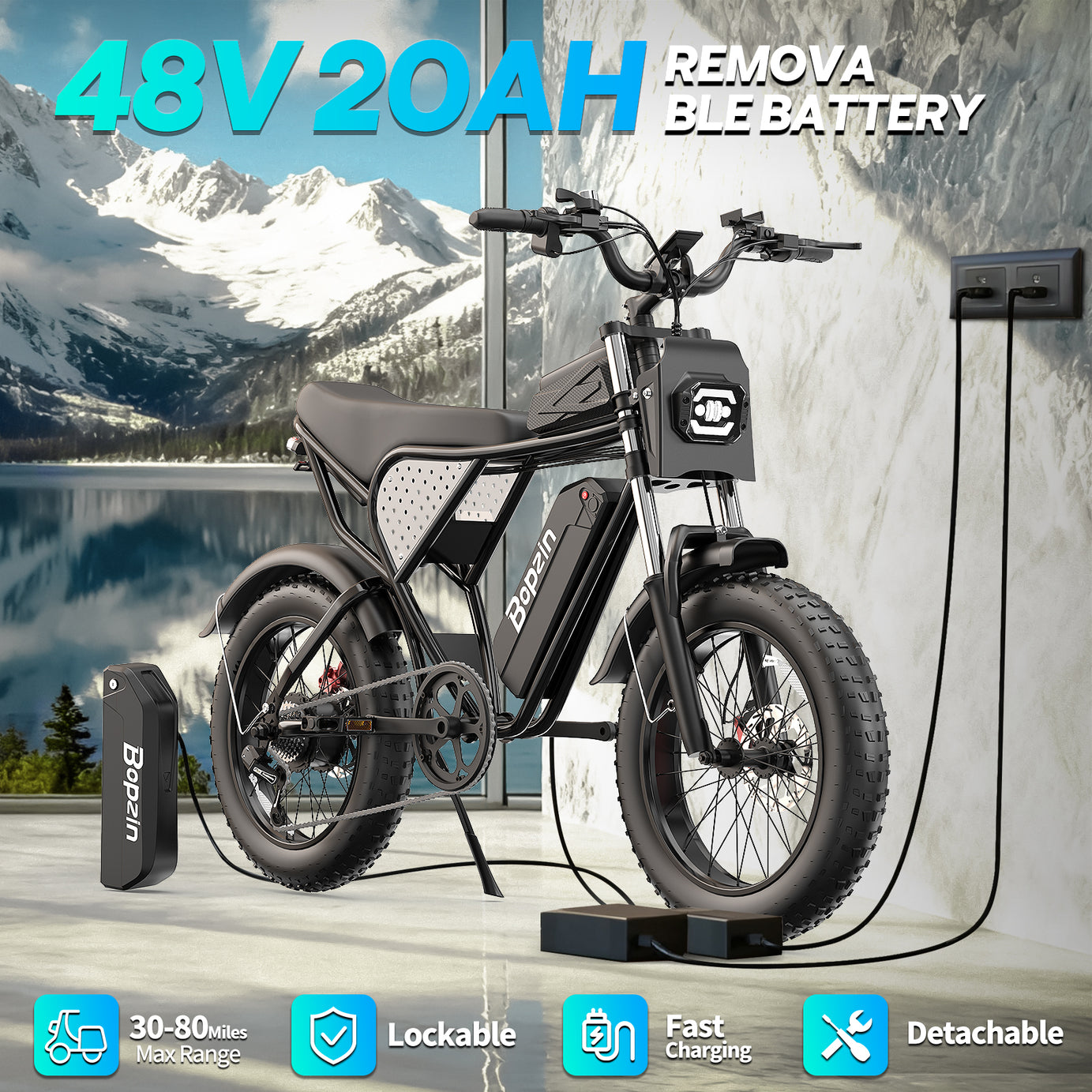 Bopzin  M22 1500W Fat Tire Electric Motorcycles