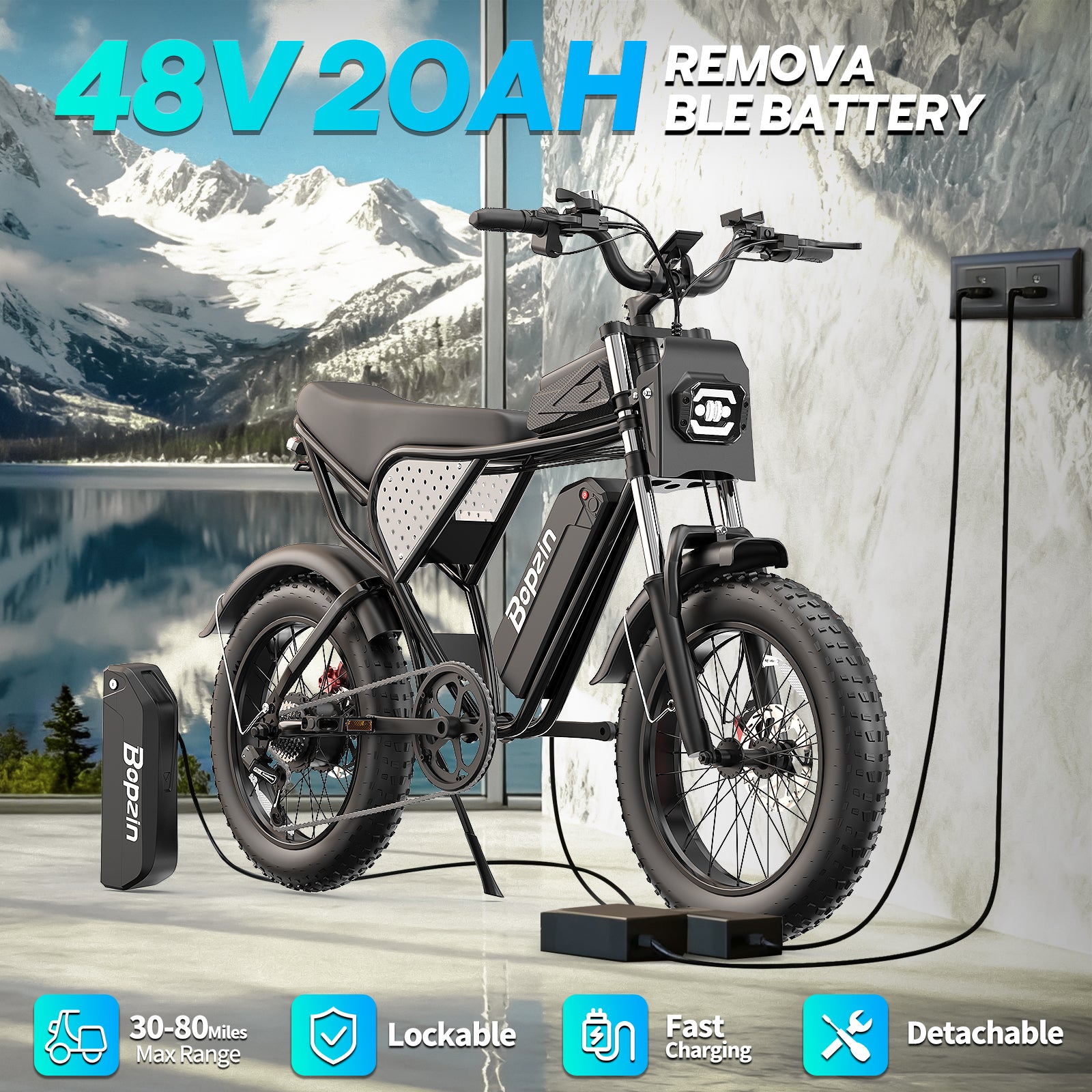 Bopzin  M22 1500W Fat Tire Electric Motorcycles