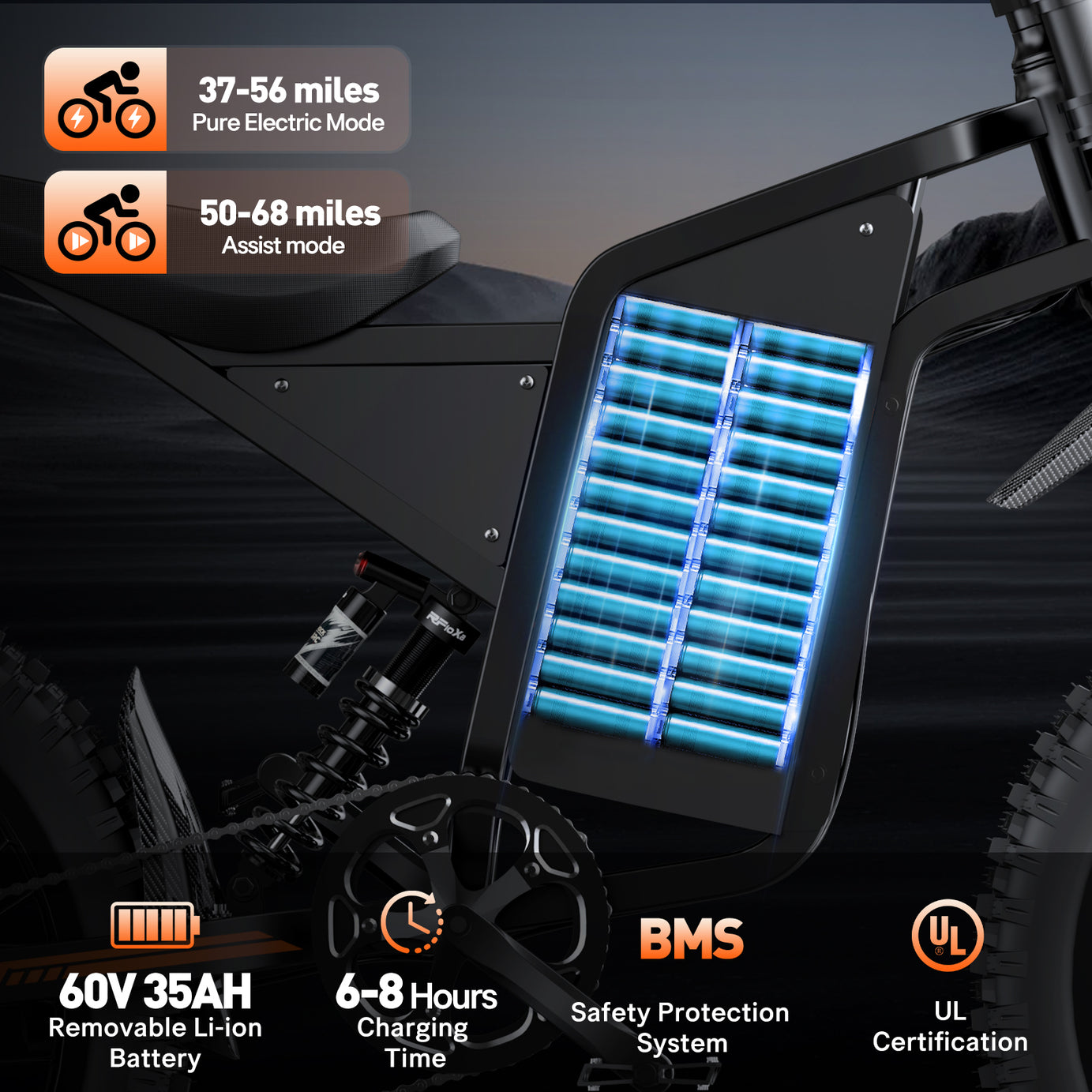 Bopzin Q8 60V 2000W Fat tire mountain electric motorcycle for aldult