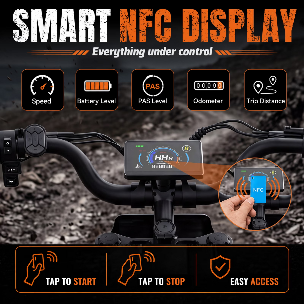 Peak 3000W 37MPH Electric Dirt Bike with NFC,,52V 25AH E-Dirt Bike for Adults, 23" Tire,Hydraulic Disc Brakes,cTUVus Certified