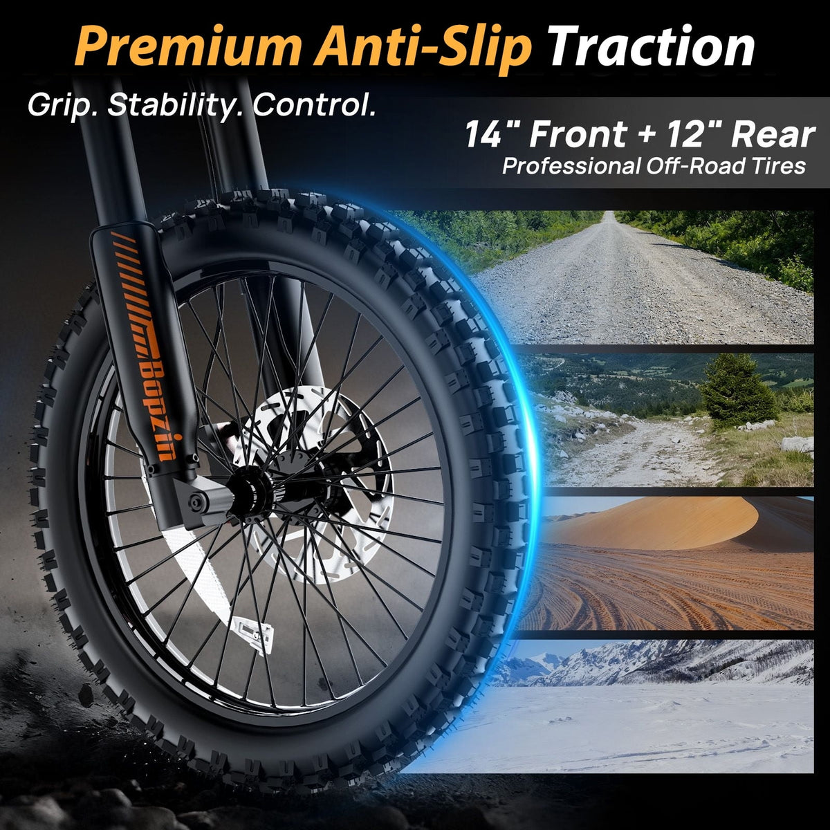 Peak 2600W 38Mph Electric Dirt Bike, 60V/23Ah,37-100 Miles Electric Motorcycle for Adults,14"/12" Tires,Anti-Theft,cTUVus Certified