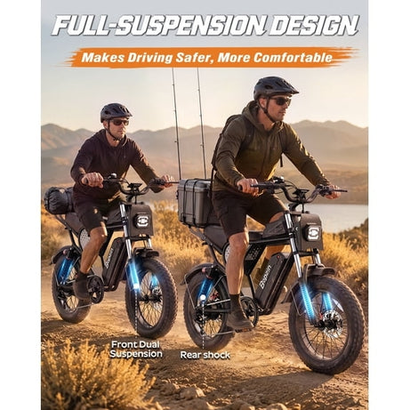 750W 20Mph E-Bike for Adults,48V/25Ah 20" Fat Tire Electric Bicycle,App Mountain Bike Disc Brakes,cTUVus Certified,Class 2