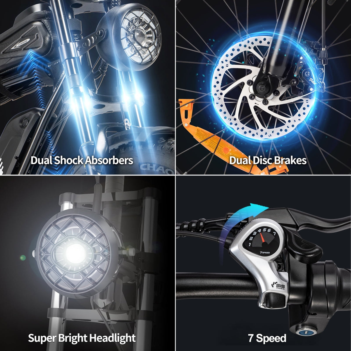 750W 28MPH Electric Bike for Adults,48V 15.6AH,70 Miles E-Mountain Bike ,20'' Fat Tire 7 Speed,Electric Bicycle TUV Rheinland Certified,Class 3