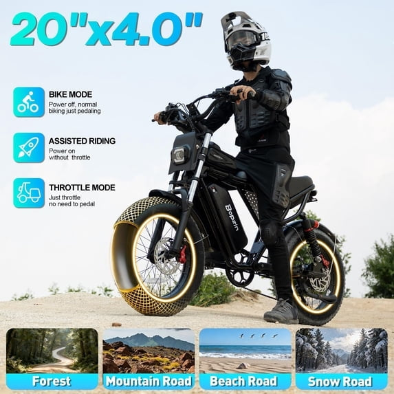 750W 28Mph Electric Bike for Adults,48V 25Ah Max 90 Miles App Electric Bicycle,20’’ Fat Tire,Disc Brakes Mountain Bike,TUV Rheinland Certified,Class 3