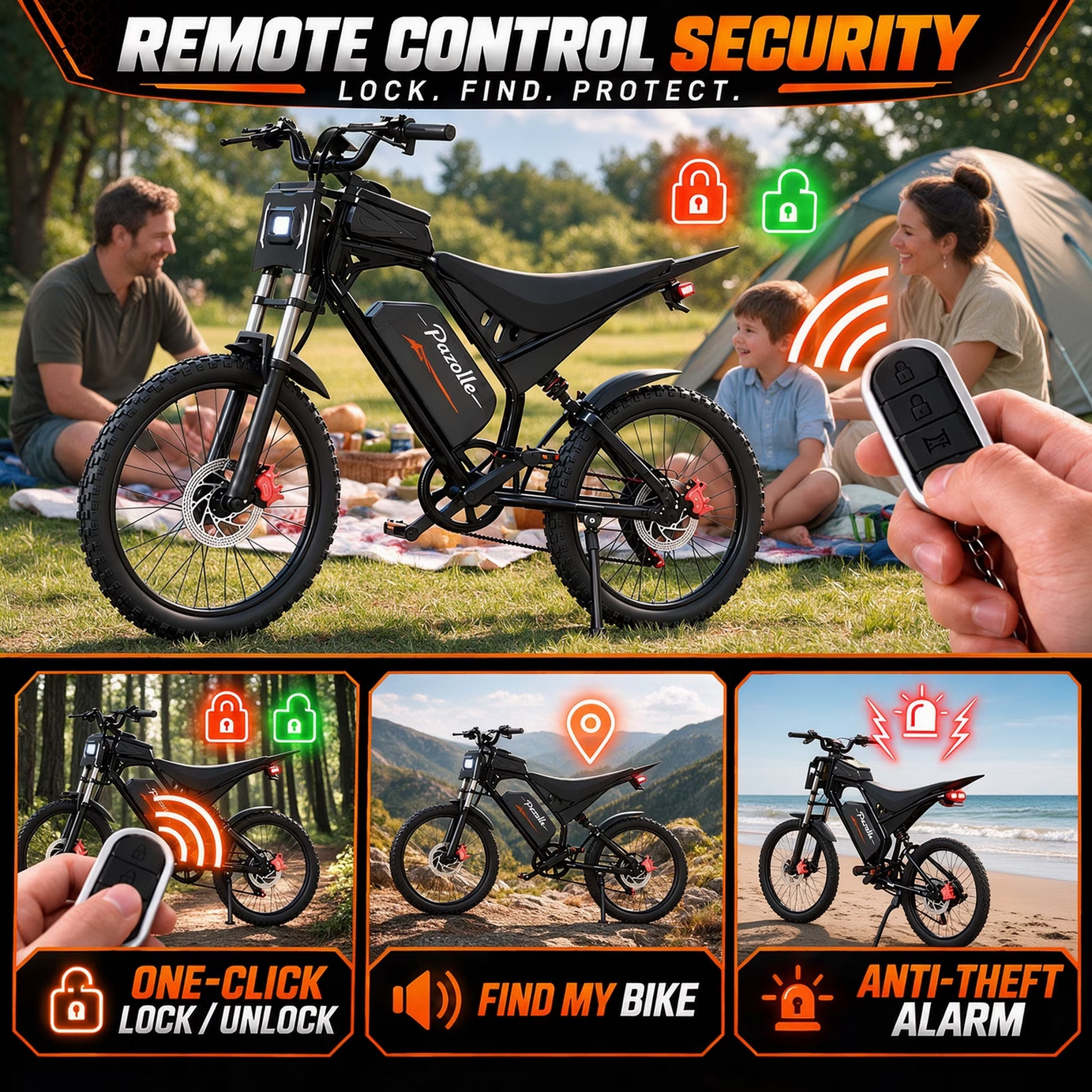 Peak 3000W 37MPH Electric Dirt Bike with NFC,,52V 25AH E-Dirt Bike for Adults, 23" Tire,Hydraulic Disc Brakes,cTUVus Certified