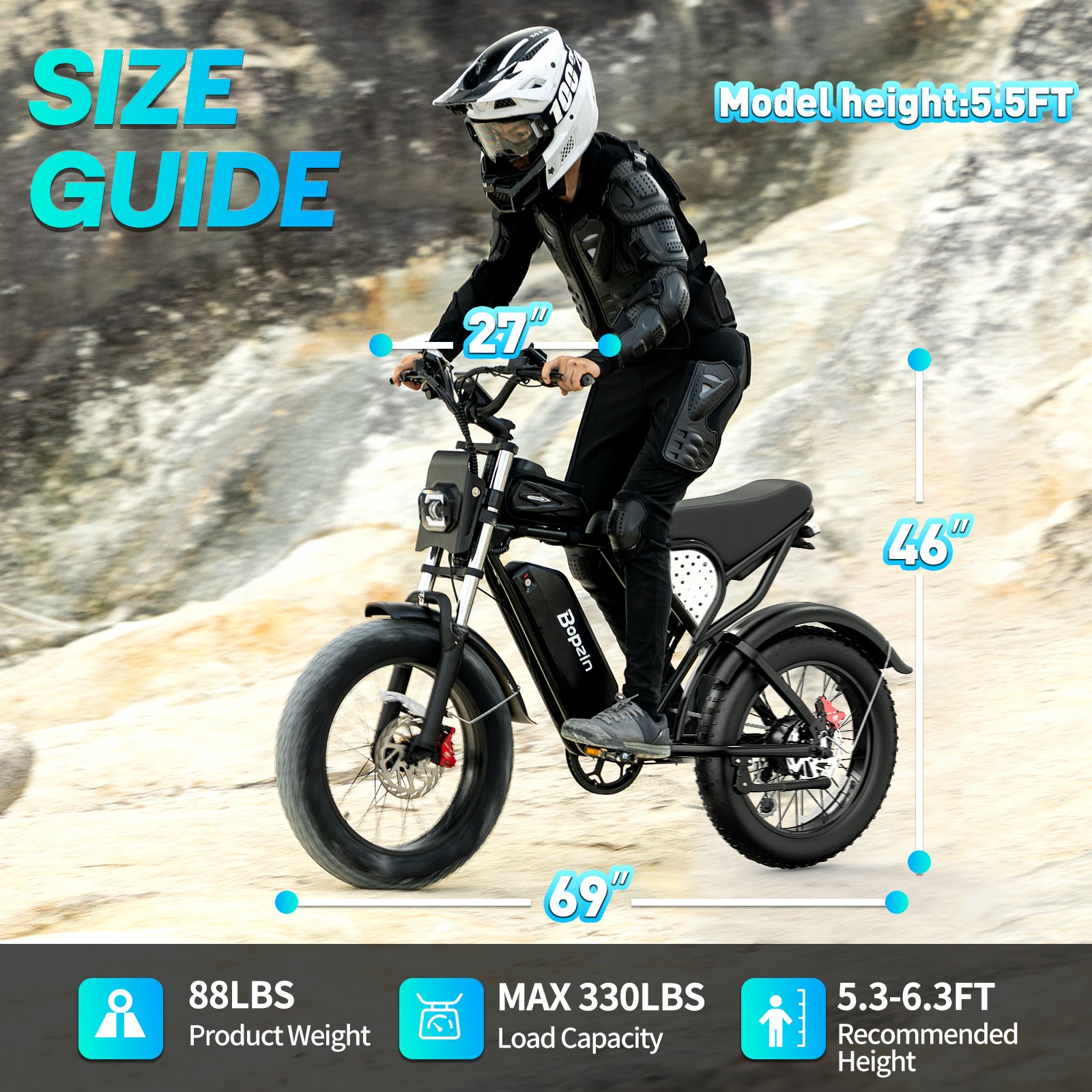 Bopzin  M22 1500W Fat Tire Electric Motorcycles