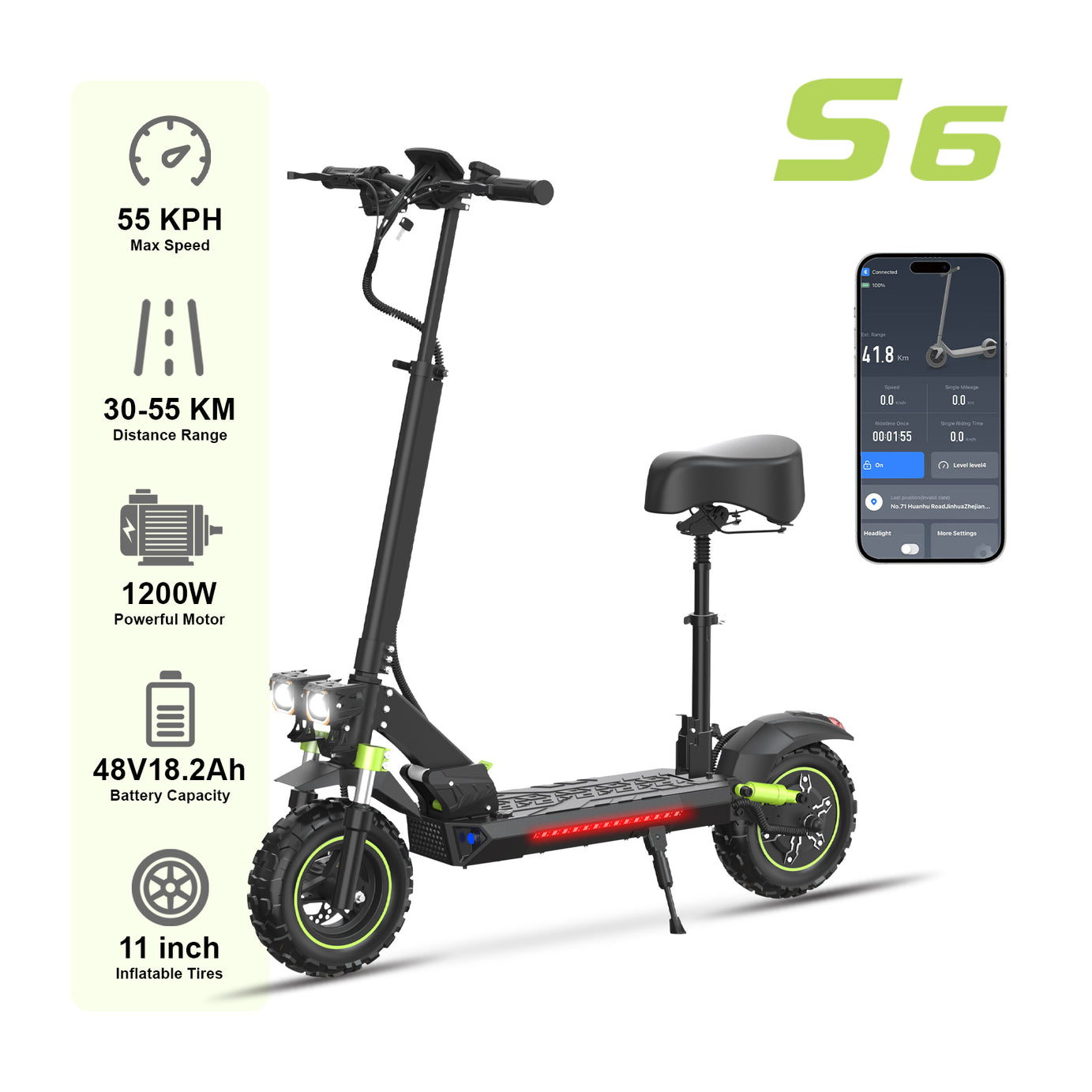 Bopzin LIT-S6 1200W  Adult electric scooter