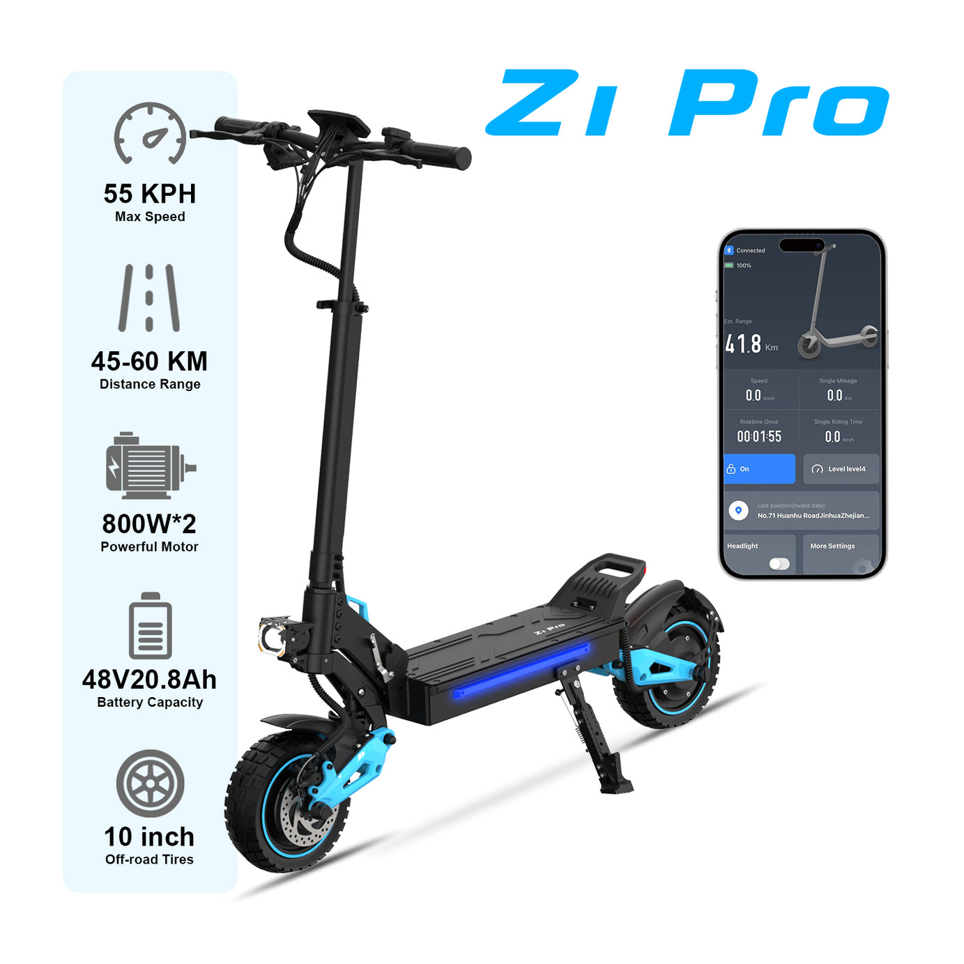 Bopzin LIT-Z1PRO 800W  Adult electric scooter