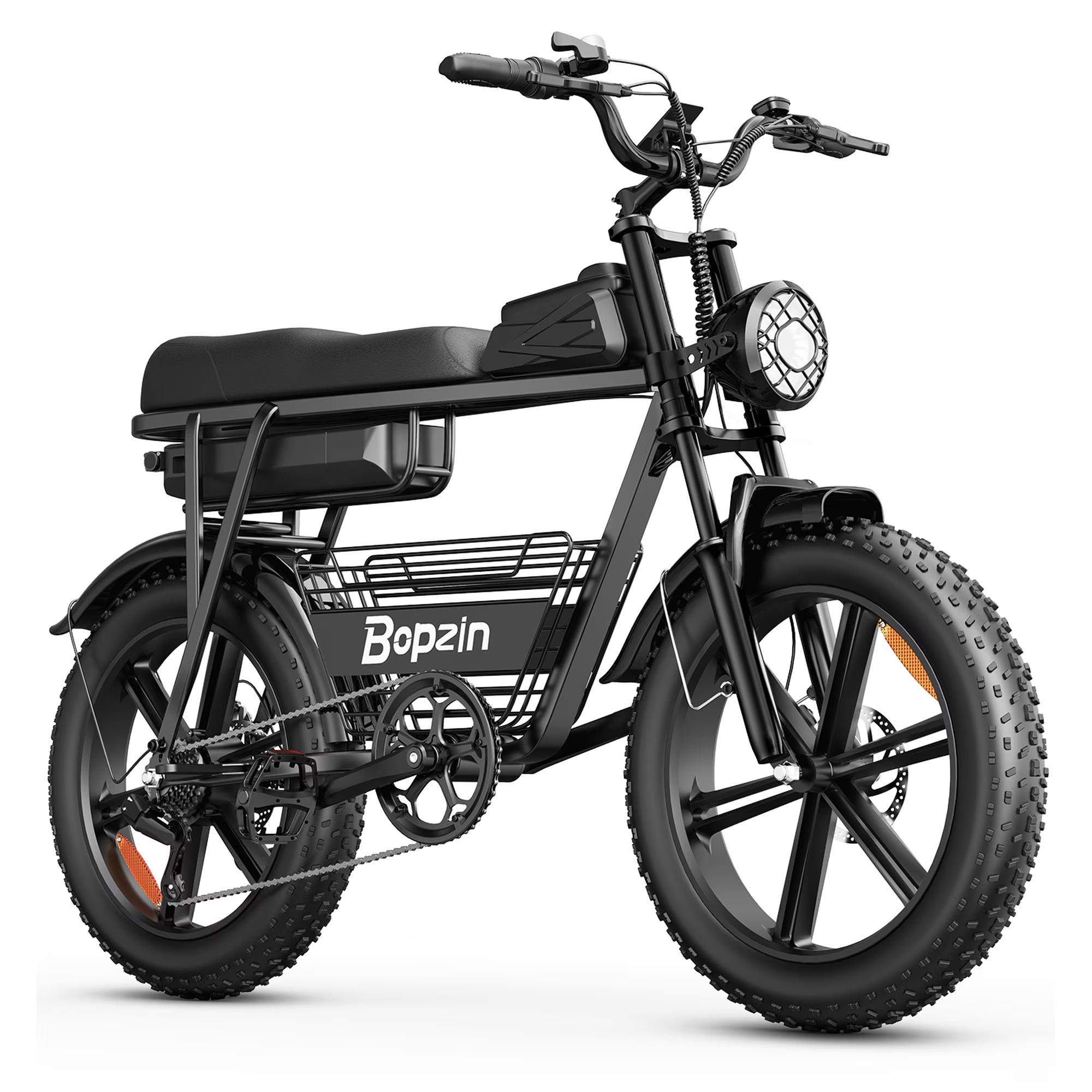 Bopzin electric mountain bicycles 1500W, 48V 20Ah, UP to 80 Miles, 20''×4''Fat Tire Ebike ,full suspension UL2849
